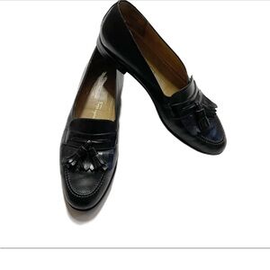 Salvatore Ferragamo Vintage Italy Made Black Penny Loafers Tassel Accent Size 9